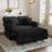 Chenille Chaise Lounge Sofa Bed With Removable Cushion-1238241495