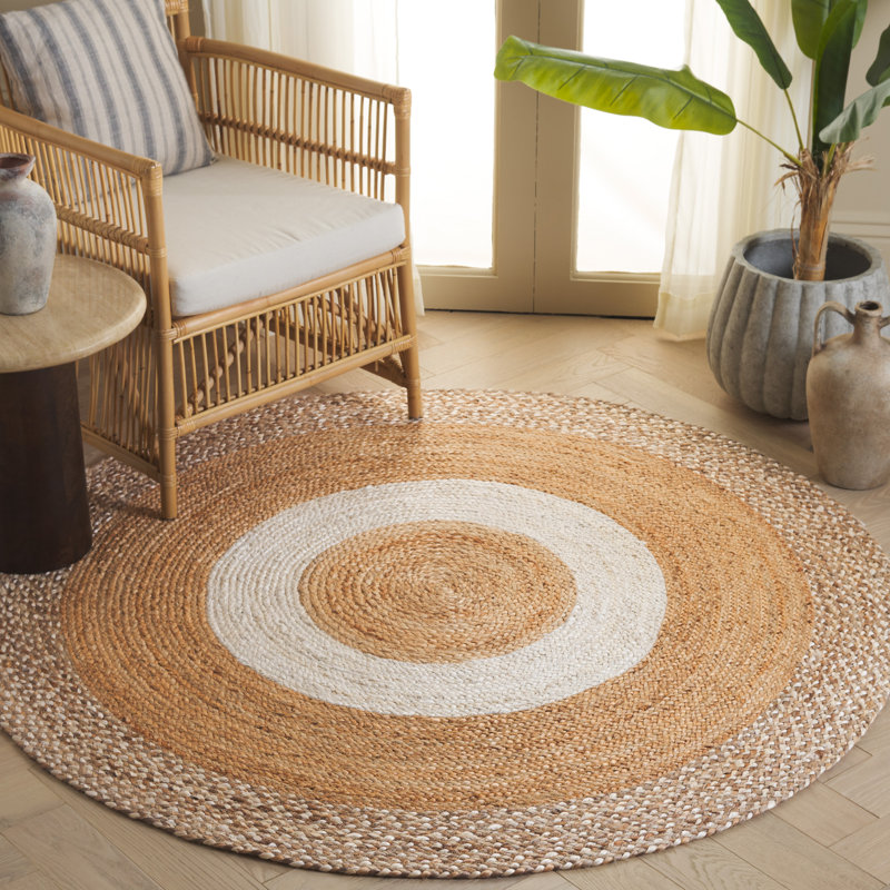Tapis naturel / ivoire Natural Fiber, Rond 5 pi