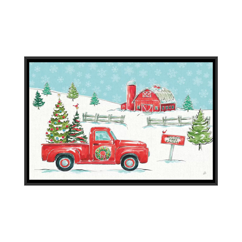 «Christmas In The Country I» par Daphne Brissonnet, impression sur toile tendue, H 40 po x l 60 po x P 1,5 po, Pas de tapis
