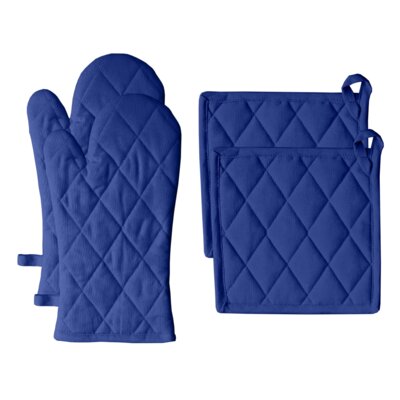 Red Barrel Studio Bay Point Waffle 4-Piece Potholder and Oven Mitt Set -  Red Barrel StudioÂ®, A565C8C3718044989B2FE983A7CB84EF