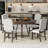 Tonecia 5-Piece Retro Style Functional Extendable Dining Set,Round Table with Leaf+4 Upholstered Chairs-115281015
