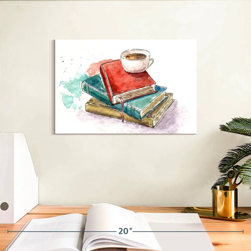 Café Kerner sur les livres, H 8 po x l 12 po