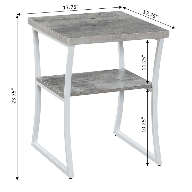 Table de bout en bois à 1 tiroir avec tablette Mariska, Faux bouleau / blanc