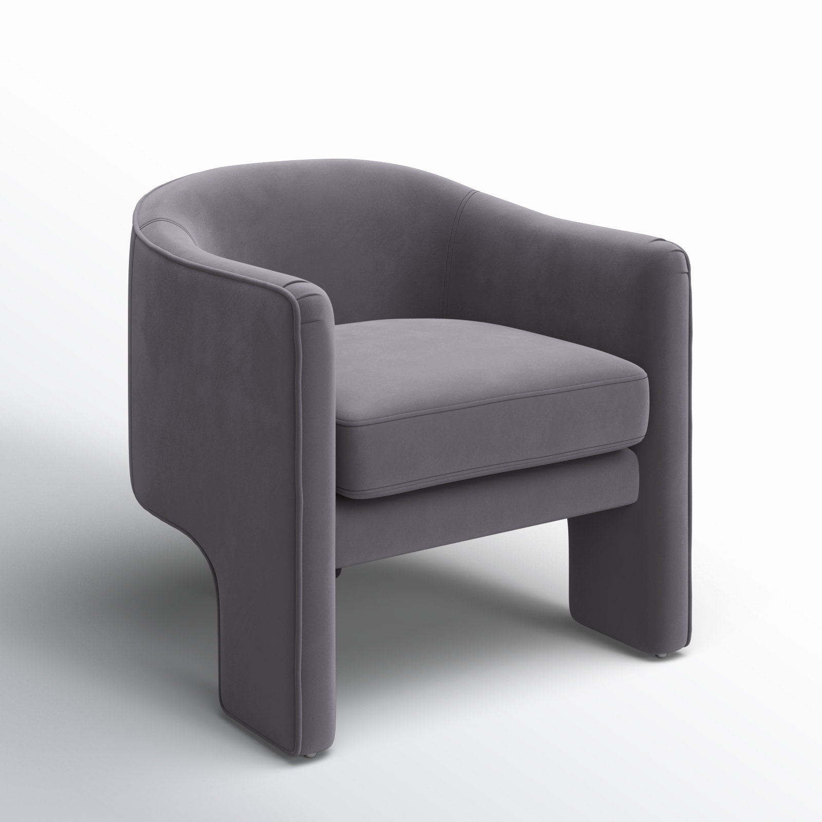 Upland Armchair, Dark Gray Velvet