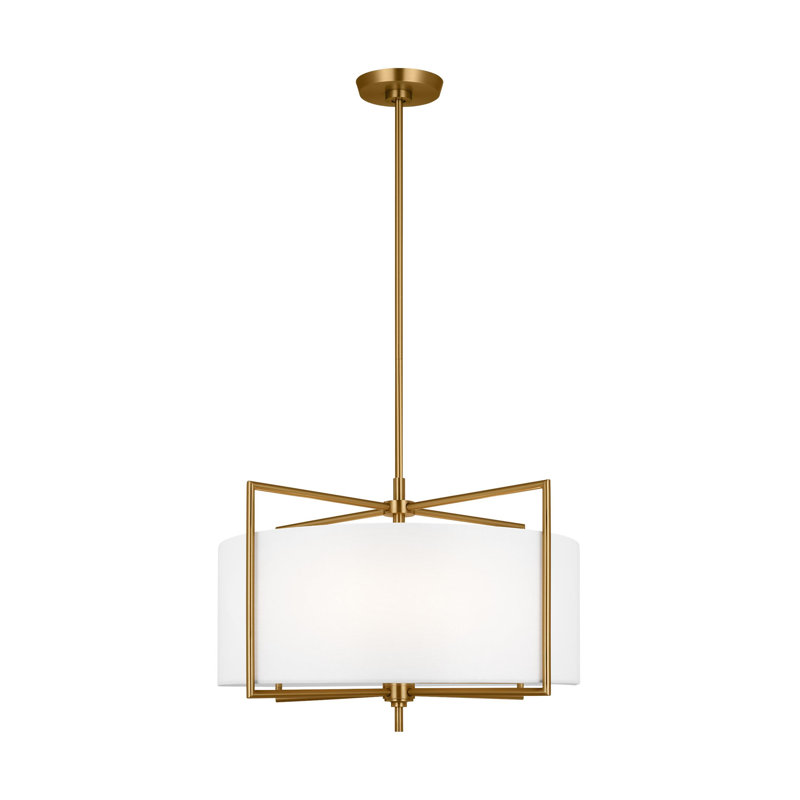 Luminaire suspendu tambour 1 lumière Nolia Framlingham, H 15,63 po x l 23,25 po x P 23,25 po, Bronze brillant