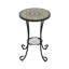 Table d'appoint de patio avec tablette, brun et noir