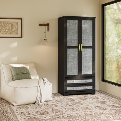 Vintage Style Double-door Armoire With Two Drawers by Bay Isle Home