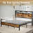 Platform Bed Frame with Tall Industrial Headboard, Sturdy Metal Support, Noise-Free, No Box Spring Needed, Easy Assembly-1205063140-1180905693