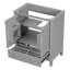 Ensemble de meuble-lavabo simple 29,5 po avec plateau en bois massif Rashiem-838034109