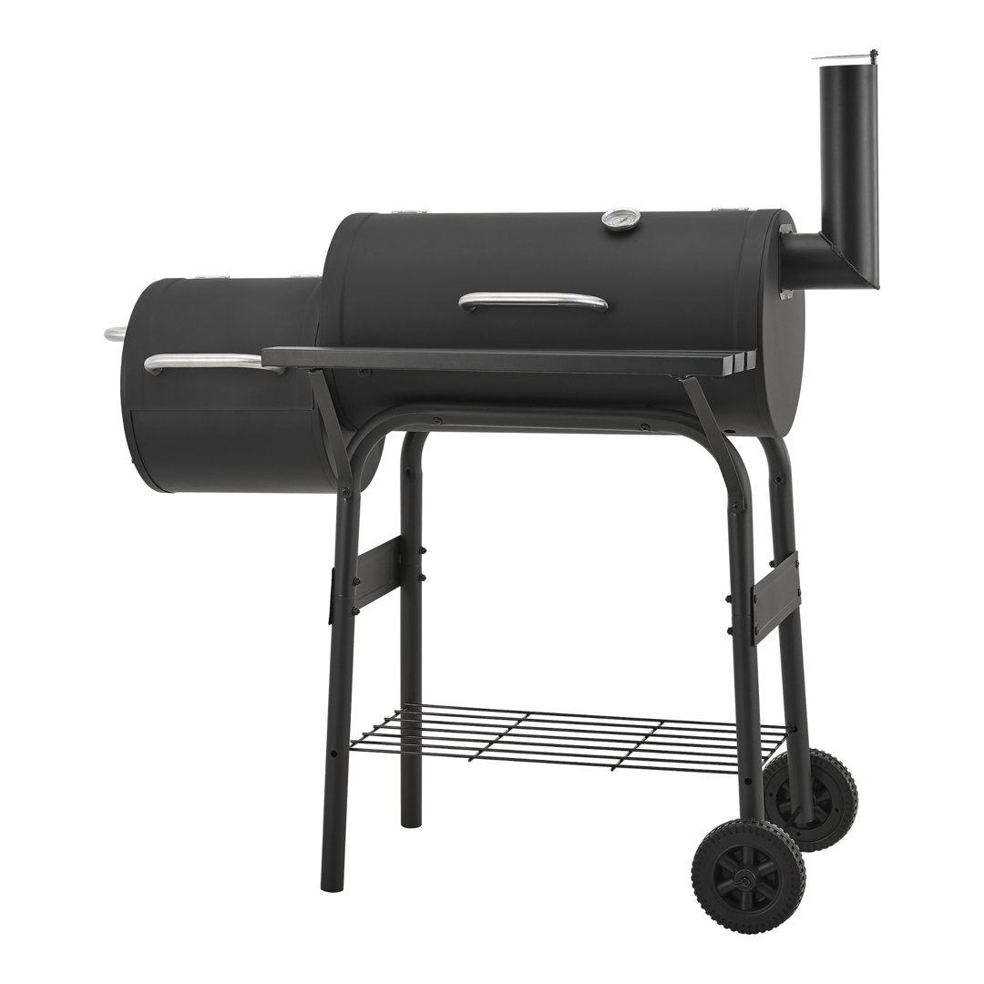 Smoker Grillwagen Arielli 115x110x64cm Schwarz [casa.pro]