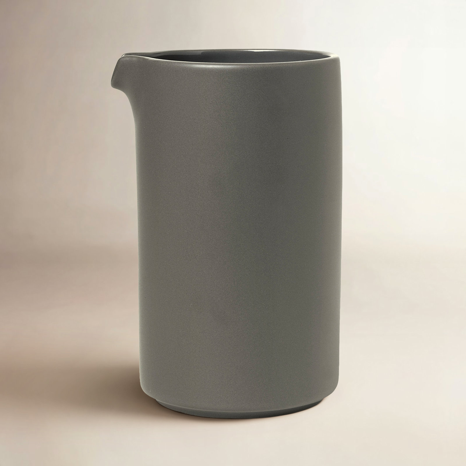 Pilar Small Stoneware Pitcher, Pewter