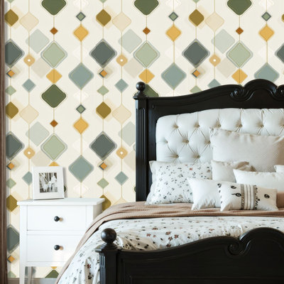 Peel and Stick Wallpaper Contact Paper Vintage Modern Abstract Soft Cream Gold Self Adhesive and Removable 24in x 118in(60x300cm)