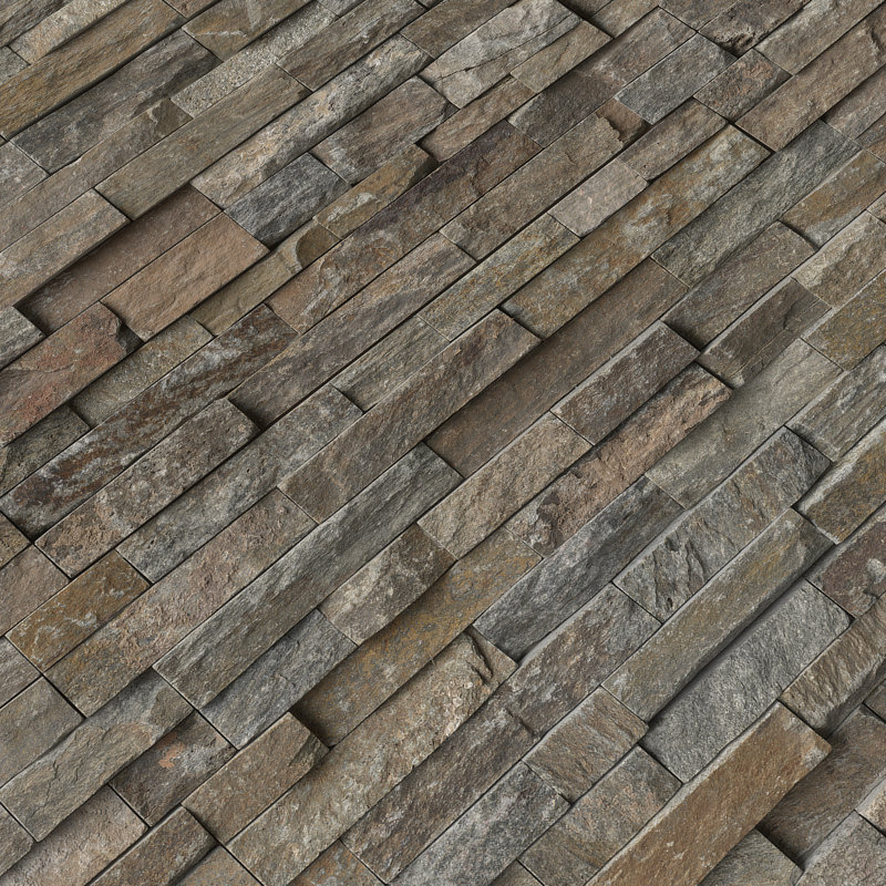 Stonecrest 6 in. x 24 in. Split Face Natural Stone Ledger Panel Wall Tile, Caravan Mews