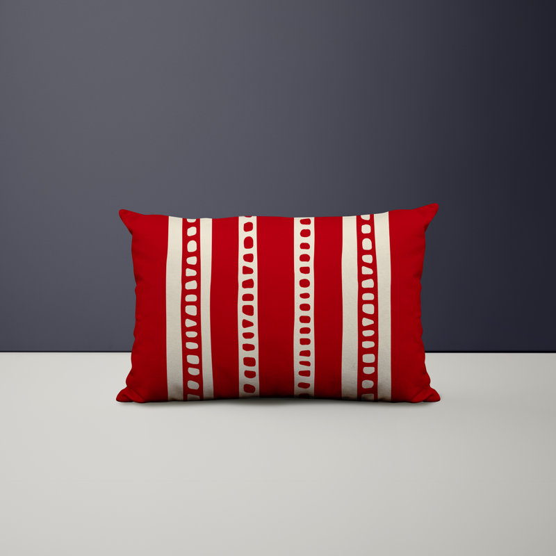 Housse et insert de coussin rectangulaire intérieur / extérieur en mélange de polyester / polyester Ikom, Rouge
