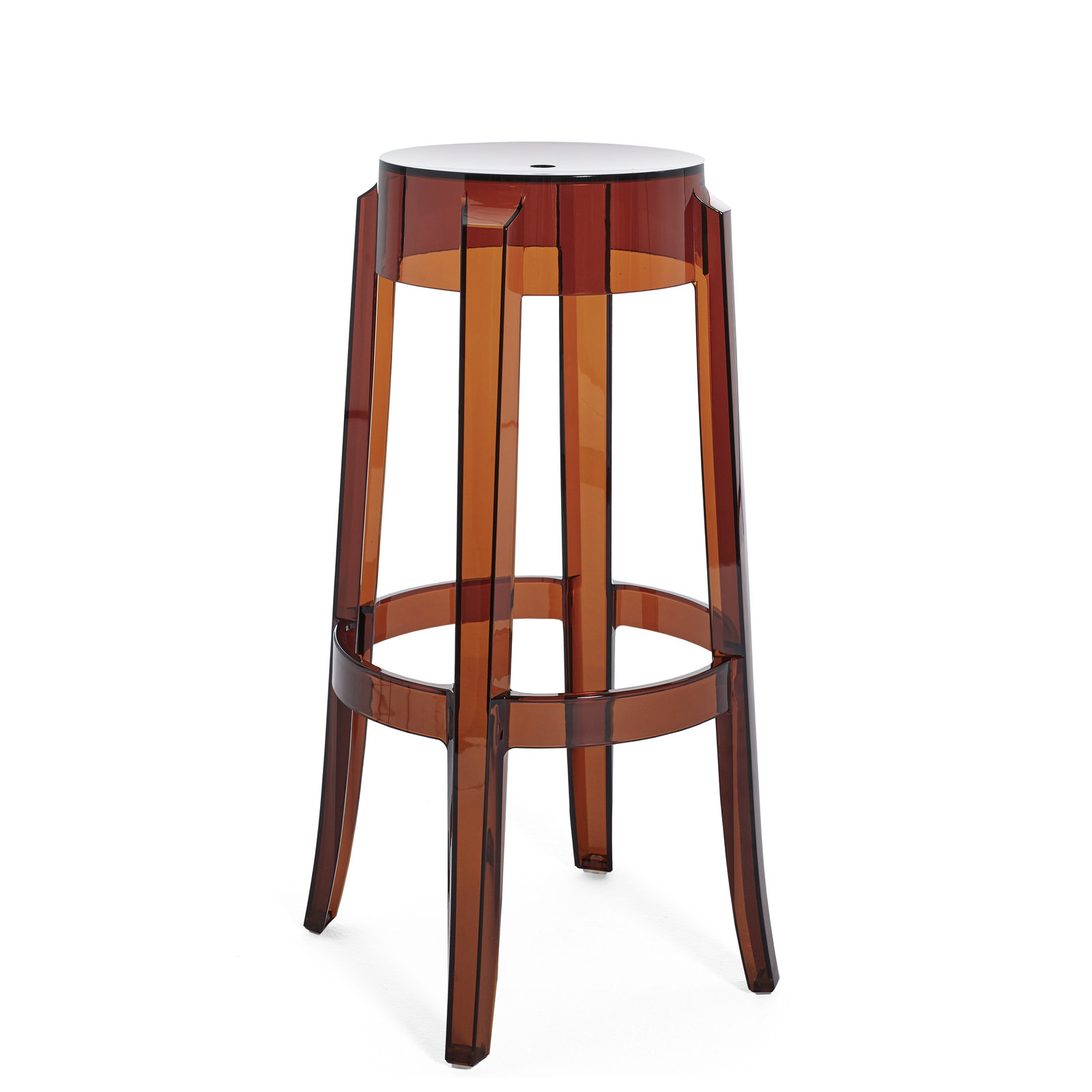 Charles Backless Outdoor Bar Stool, 29.53", Amber
