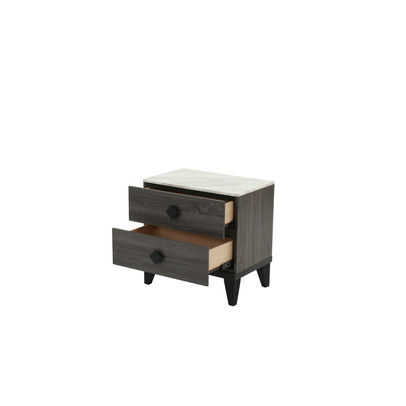 Nightstand In Dark Gray (Rustic Accents), Dark Gray