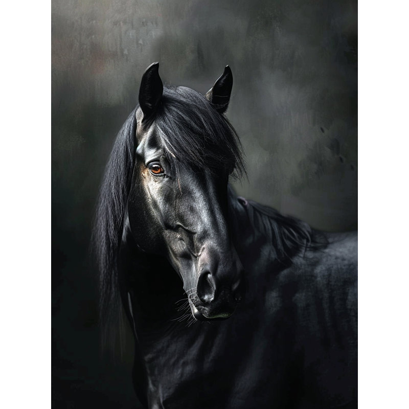 «Noir Portrait Three», art mural sur toile tendue, L 16 po x H 24 po x P 1,5 po