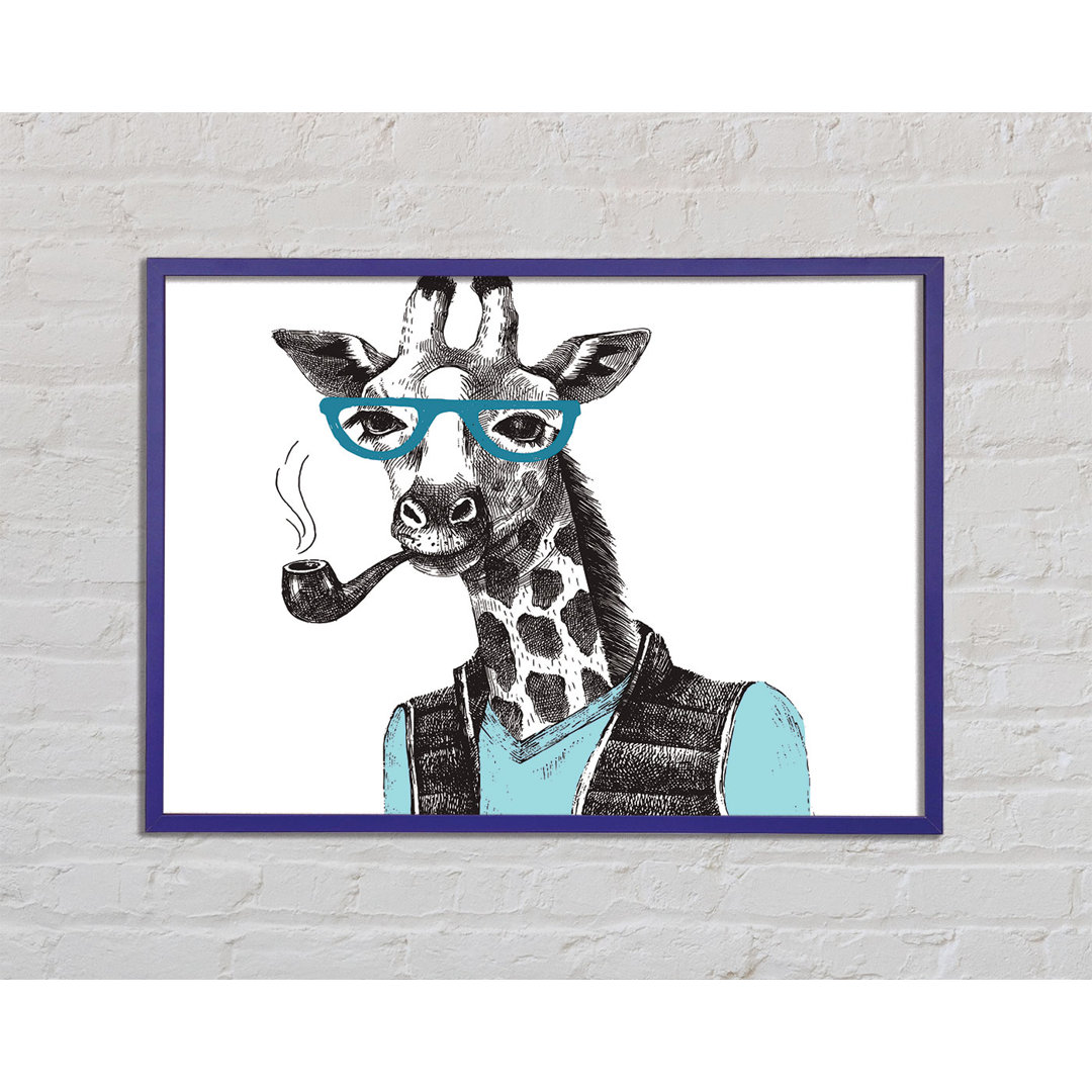 Die Giraffe mit Brille - Einzelner Bilderrahmen Kunstdrucke