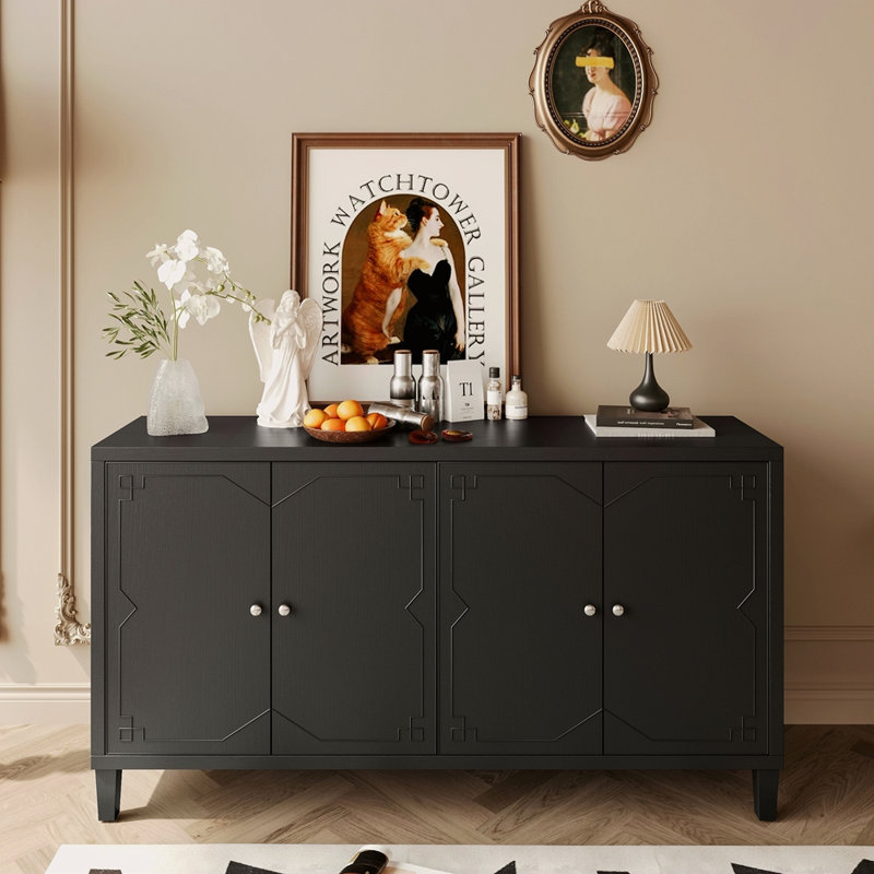 Armoire de rangement en bois à 4 portes Accent