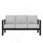 5-Piece Modern Aluminum Patio Conversation Set,  7-Seat Outdoor Sofa with  Thick light Gray Cushions & Black Frame and Coffee Table-137532828-137532830