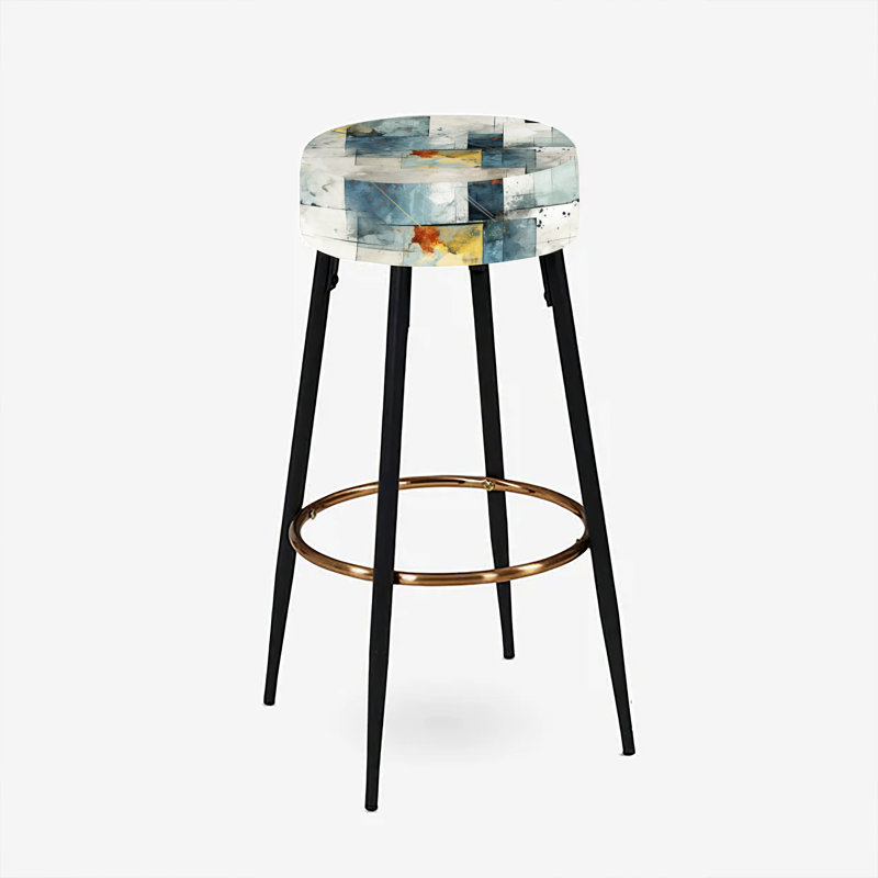Ensemble de 2 tabourets de bar géométriques gris