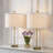 Quinita 23.25" Modern Glam MCM Glass And Metal Table Lamp Set ( With USB) - Funky Modern Accent Table Lamps for Bedroom Bedside/Nightstand, Living Room & Desk-1966762752