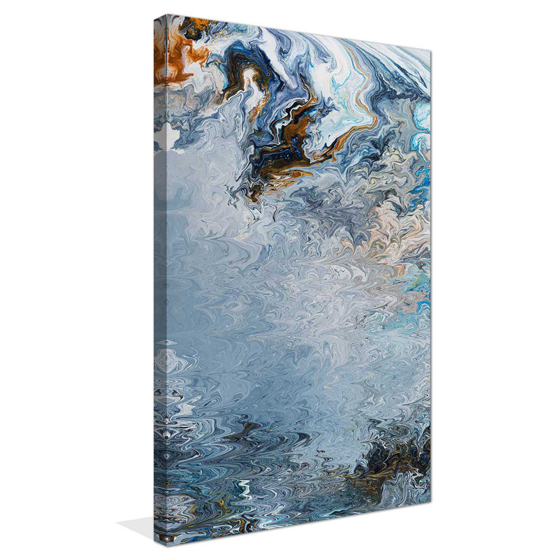 «Reading the actuel», peinture sur toile à cadre flottant, H 30 po x l 18 po x P 1 po, Toile tendue