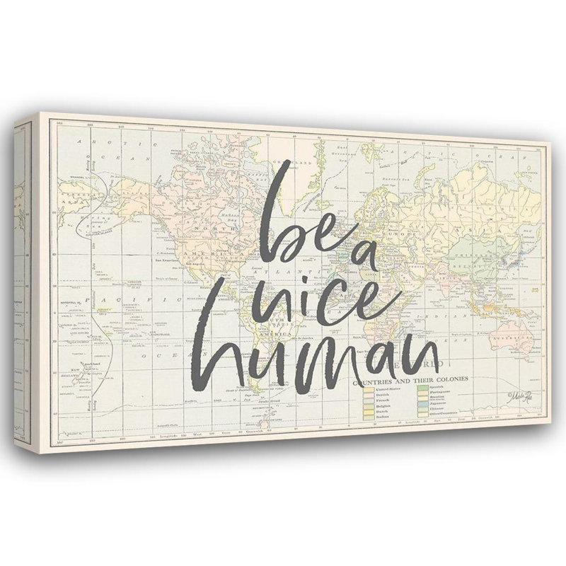 Trinx Rae, galerie d'art sur toile tendue Marla: Be a Nice, H 13 po x l 18 po