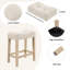 Ensemble de table de bar rectangulaire avec 4 tabourets rembourrés et station de charge intégrée, table de canapé de salon, chêne clair 59 po x 20 po