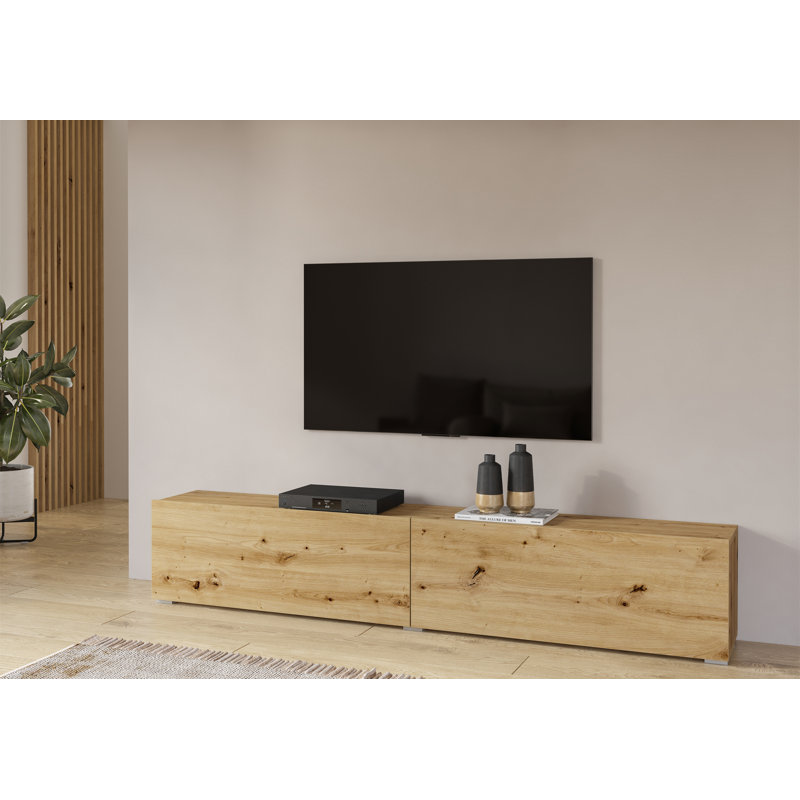 Maurilia TV Stand for TVs up to 78", Oak Artisan