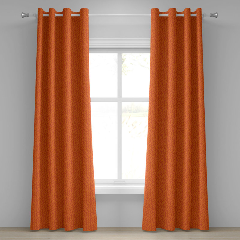 Burnt Orange Grommet Curtain Decorative 2-Panel Window Drapes, 50"x72", Orange Burnt Orange, 50" W x 63" L