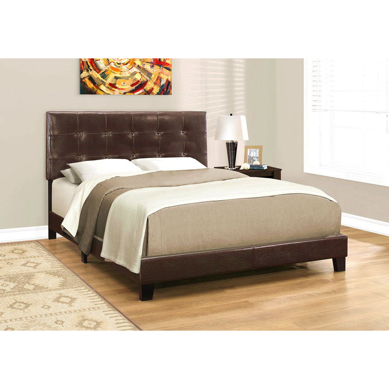 Bed, Queen Size, Bedroom, Upholstered, Brown, Queen