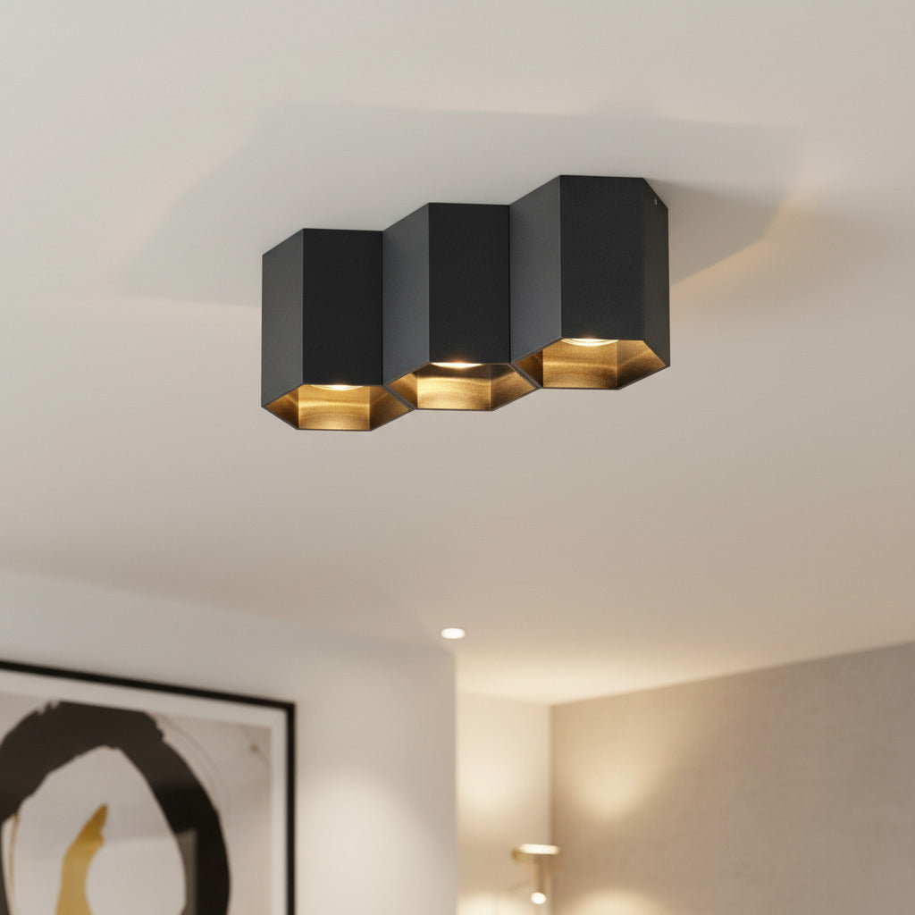 UltraBeam 15 Watt GU10 LED Dimmable Hexagonal Flush Ceiling Spot Lamp