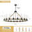 20-Light Rattan Weave Wagon Wheel Chandelier
