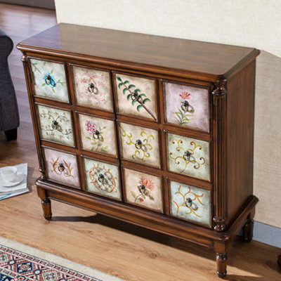Armoire d'appoint à deux portes et trois niveaux pour hall d'entrée