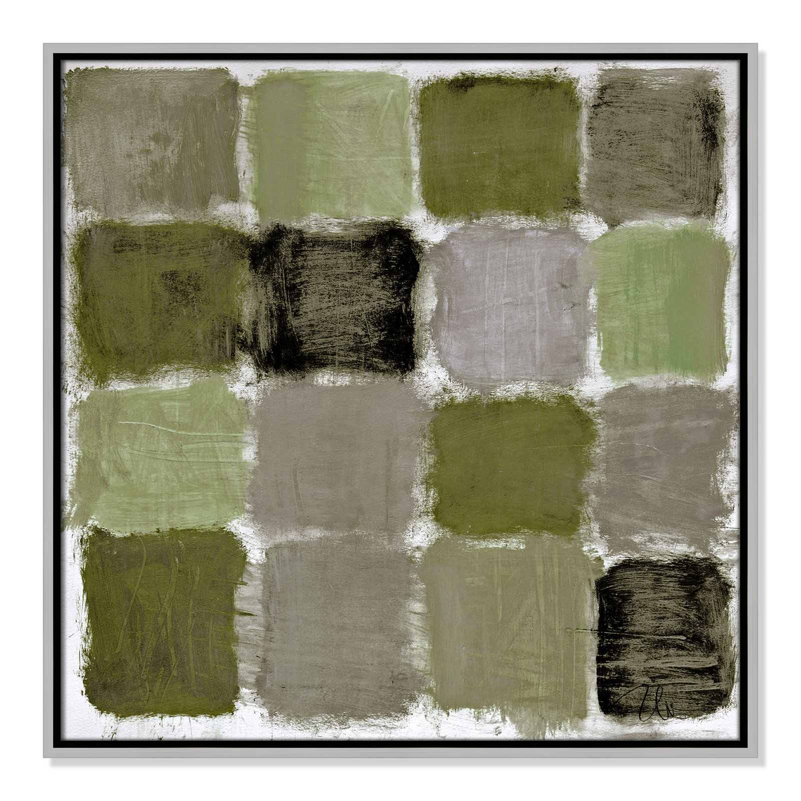 Coppola "Powder Room Green Reflections" Print, 25.5" H x 25.5" W, Silver