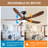 62 Inch Solid Wood Ceiling Fan With LED Light & Remote Control, Indoor/Outdoor 5-Blade Quiet DC Motor For Patio Bedroom Living Room