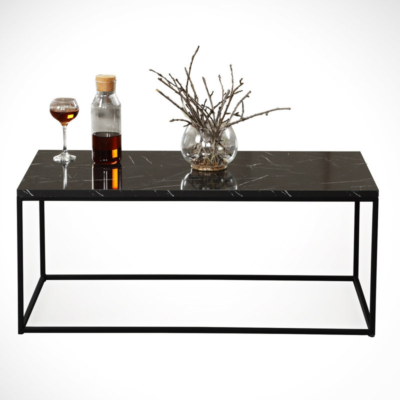 Manuel Frame Coffee Table, Black, Marble