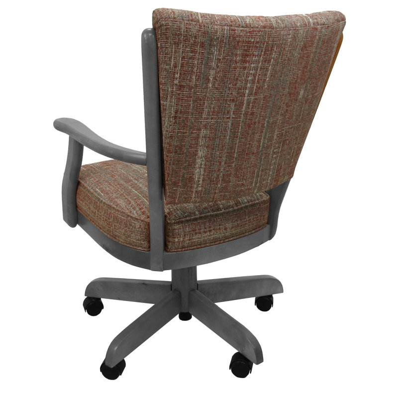 Chaise pivotante en bois avec accoudoirs Danyael, Watusi Madder