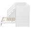 Lit superposé simple au dessus d'un lit double avec escalier de rangement, garde-robe intégrée, ports USB et lumière, peu encombrant, blanc-558677532