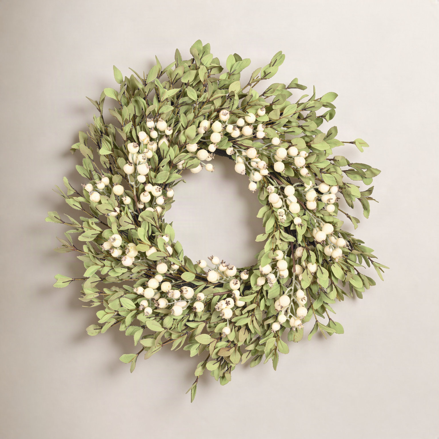 26" Handcrafted Eucalyptus Berry No Holiday Wreath