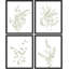 Art mural minimaliste botanique encadré vert pastel, ensemble de 4 impressions de nature sauvage, décoration florale botanique pour le salon-90162165-90162169
