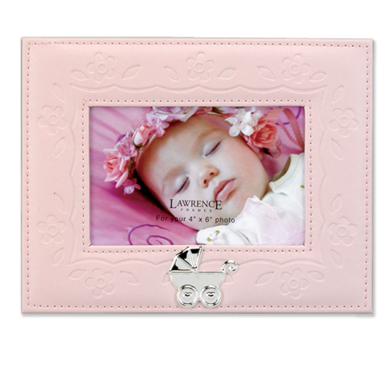 Cadre photo en faux cuir, Rose
