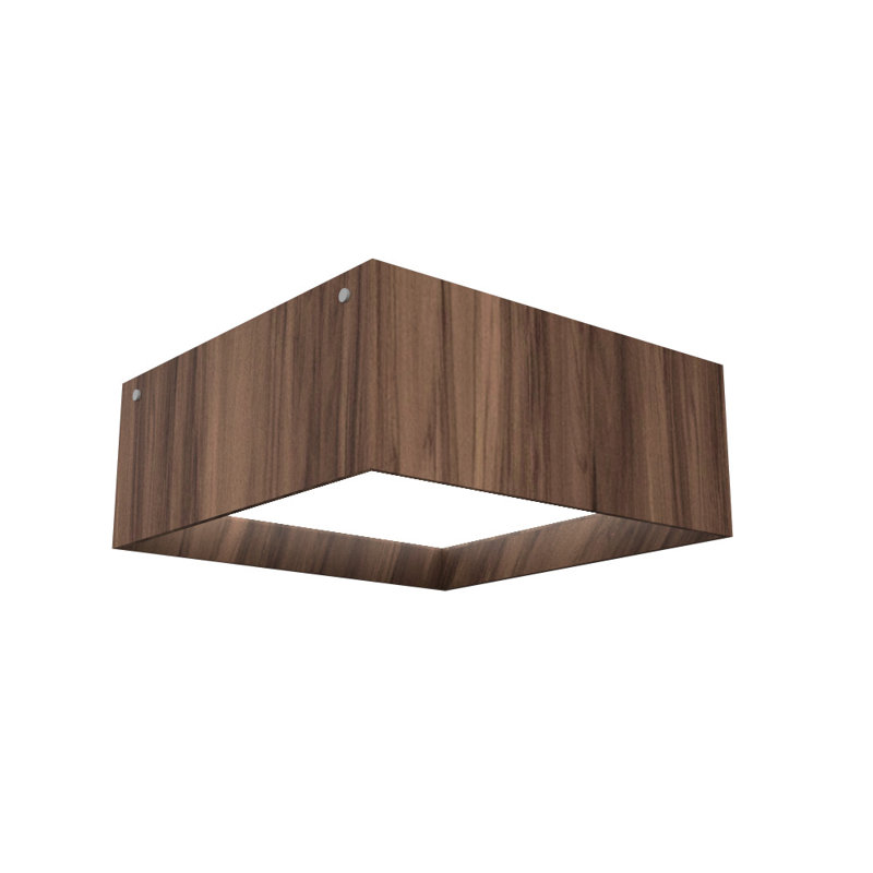 Plafonnier encastré 1 lumière DEL Meio, Noyer noir, H 4,68 po x l 11,7 po x P 11,7 po