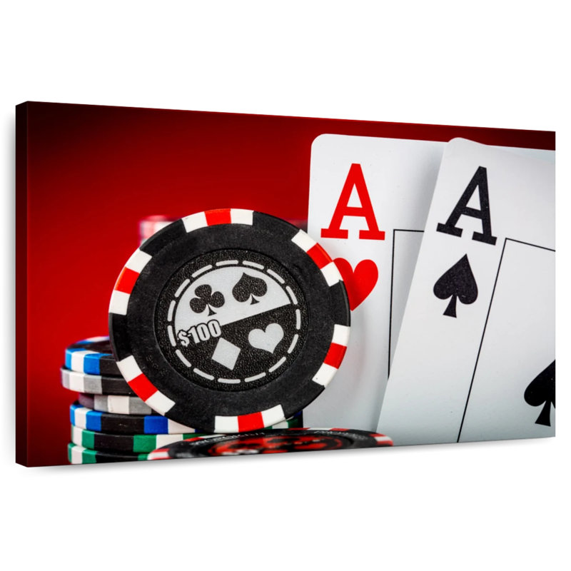 'Chips And Aces, 8" H x 12" W