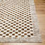 Brown Modern Shaggy Rug, Bordered Chequered Easy to Clean Rug For Living Room, Dining Room, Bedroom-72030272