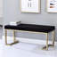 Banc de chambre noir et champagne recouvert de tissu de base en métal de style moderne