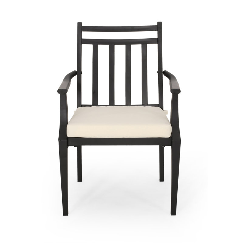 Chaise de terrasse avec coussin Johnstown, Beige