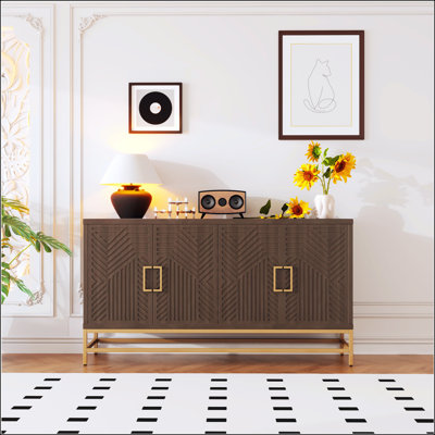 Buffet de style rétro avec tablettes réglables