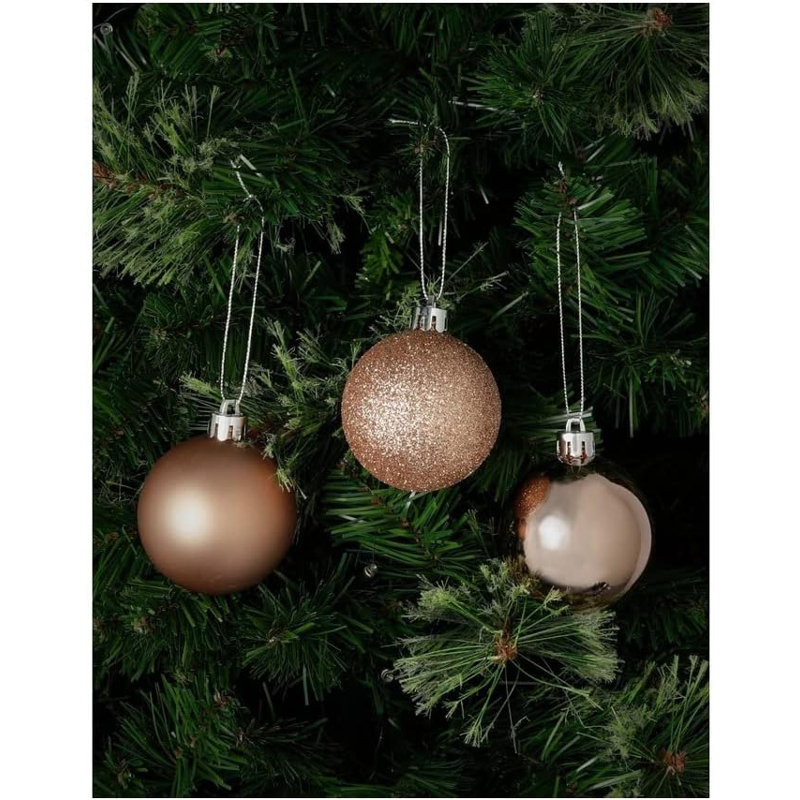 Polyvinyl Chloride (PVC) Bauble, Rose Gold, 6cm H x 6cm W x 6cm D